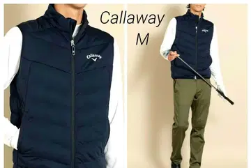 미사용 캘러웨이 골프 스타 스트레치 풀 집업 충전솜 베스트 네이비 M