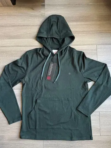 다크 그린 후드 부착 후드티 M