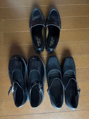 스트랩 펌프스 멜리 제인 HARUTA 로퍼 블랙 3족 세트