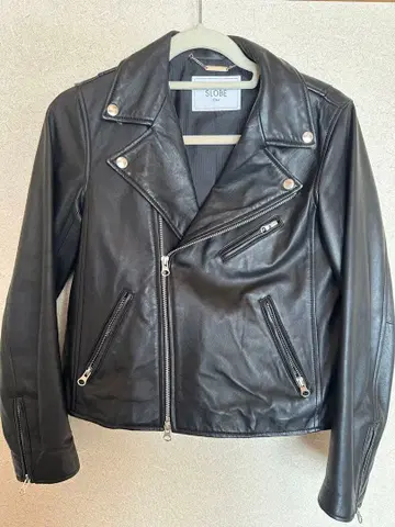 SLOBE IENA 램 가죽 라이더 자켓 블랙 38