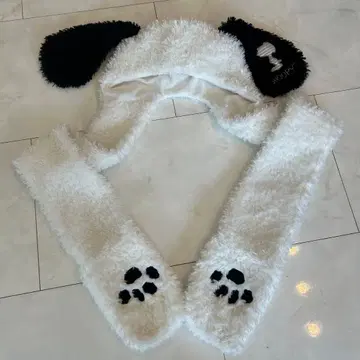 USJ 스누피 귀 후드 머플러