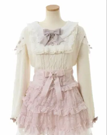 LIZLISA 스퀘어 요크 프릴 니트