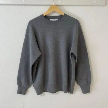 면 캐시미어 와이드 핏 크루넥 니트