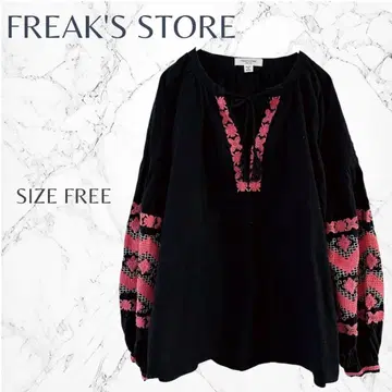 프릭스스토어 자수 성숙/러블리 라프 스키퍼 블라우스 프리