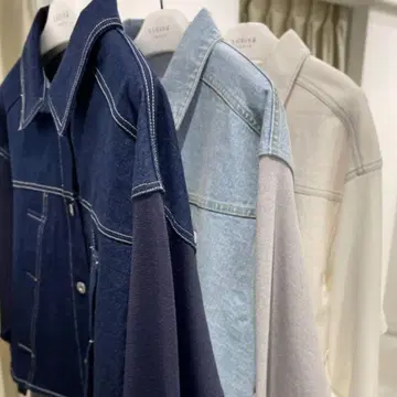 미사용 새상품 루기바 이소재 데님 자켓