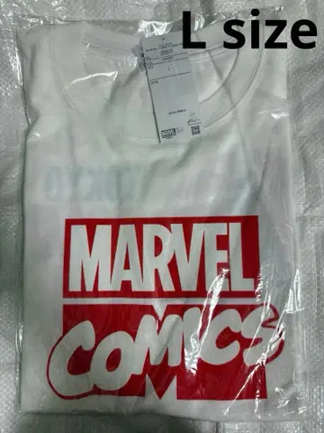 MARVEL 로고 프린트 T셔츠 L 사이즈 화이트