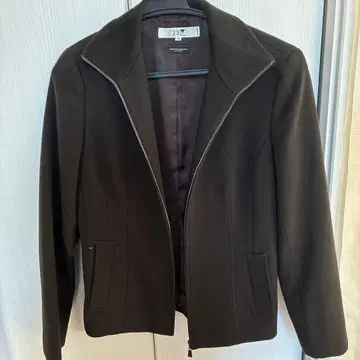 브라운 캐시미어 혼방 집업 자켓