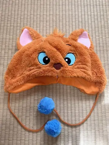 1회 사용 미사용품 수준 고양이 귀 캡 폼폼 포함 오렌지 디즈니