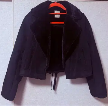 백 레이스업 페이크 무스탕 자켓