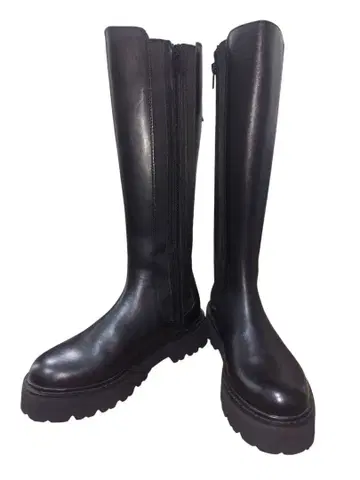 사이드 고어 부츠 블랙 통굽