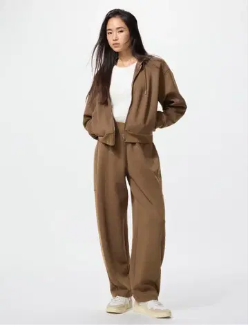 [ 택 없음 미사용 ] 유니클로 드라이 맨투맨 커브 팬츠 M 브라운