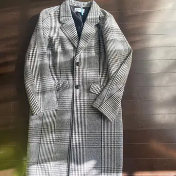 AZUL 체스터 코트 그레이 계열 체크 무늬