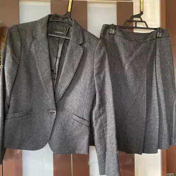 그레이 울 캐시미어 혼방 스커트 수트 상하의