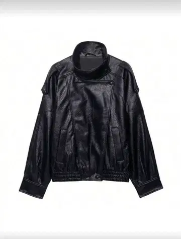오버 사이즈 블랙 가죽 자켓