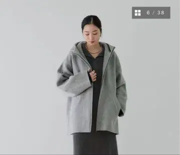 크루레 crewre 리버 후디드 미들 코트 라이트 그레이 size 1