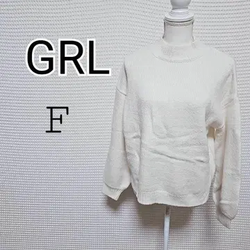 GRL 화이트 크루넥 스웨터 F