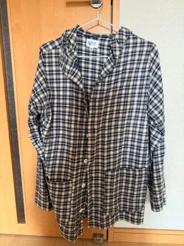 CALIF 후드 부착 체크 무늬 플란넬 셔츠 M