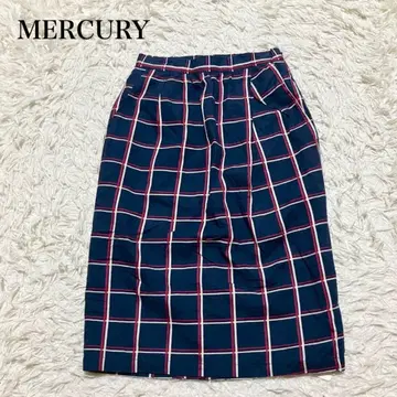 MERCURY 머큐리 체크 무늬 타이트 스커트 택 포함 워셔블