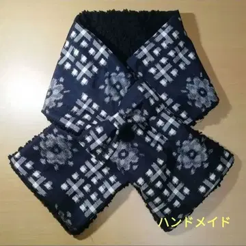 머플러 티펫 네이비와 화이트  리메이크 핸드메이드