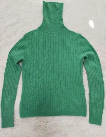케이타 마루야마 캐시미어 100% 터틀 니트 그린 캐시미어