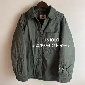 UNIQLO 안야 힌드마치 퍼프 테크 셔츠 자켓 그린 S