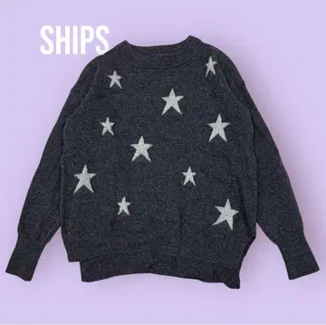 SHIPS 별 패턴 그레이 크루넥 스웨터 풀오버 S-1343