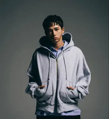 Nanmo. 그레이 풀 지퍼 후디