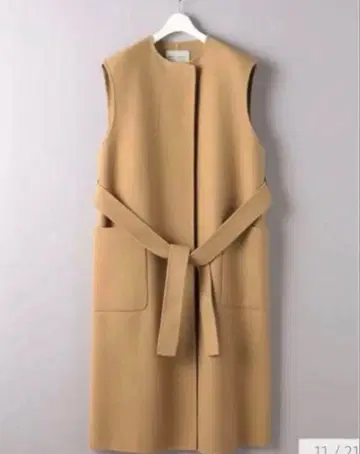 새상품급 UNITED ARROWS 리버 노카라 베스트 38 카멜