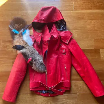 페노메논 초레어 가죽 라이더 자켓 빨간색 레드 XS