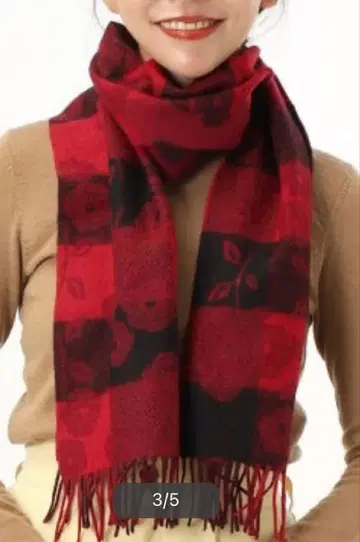 울 100% 머플러 체크 꽃무늬 안나수이