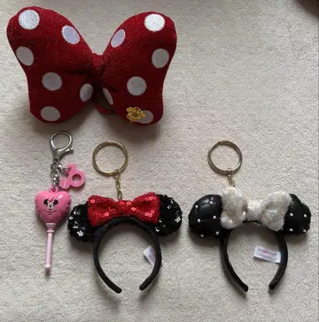 미니 마우스 머리띠 키링 리본 머리끈 풍선 벌룬