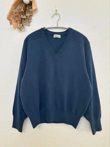 TESTA VIERA v넥 캐시미어 풀오버 네이비 M 새상품급