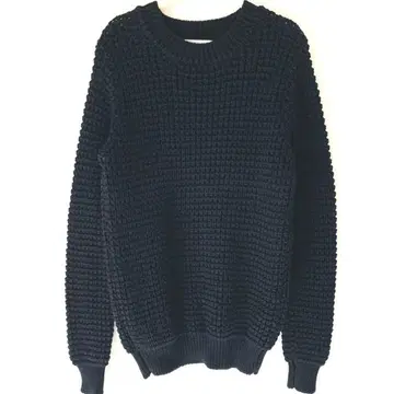 새상품급 투모로우랜드 울 100% 크루넥 와플 스웨터 일본제