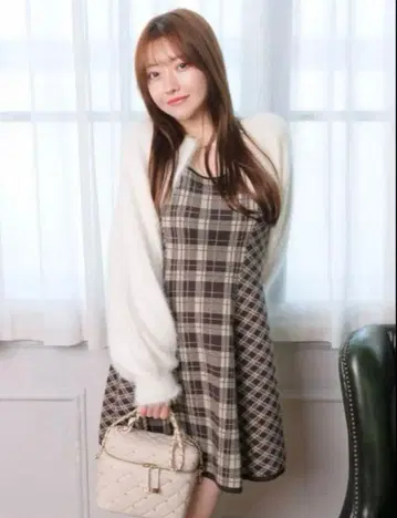 LIP SERVICE 페더 체크 앙상블 원피스