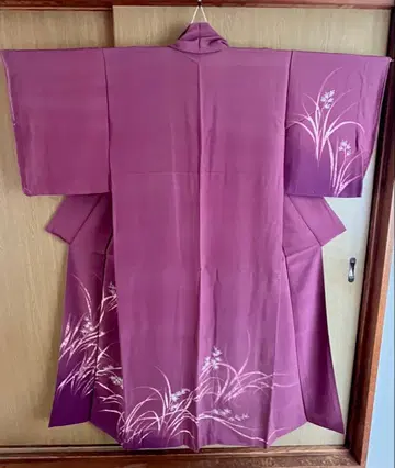 새상품 츠케사게 순수 실크 시츠케츠키 보라색 그라데이션