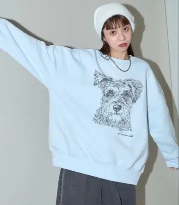 PUBLUX 파브뤽스 손글씨풍 도그 아트 맨투맨