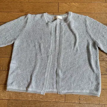 실버 계열 라메 믹스 가디건 40