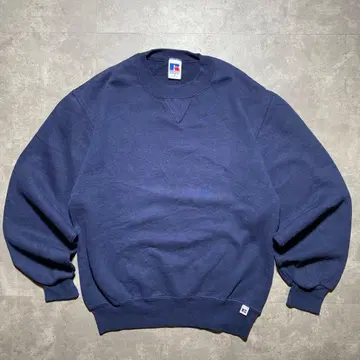 90s 러셀 애슬레틱 네이비 무지 맨투맨 S 사이즈 USA 제조