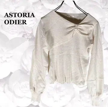 [아스트리아오디르] 컷앤소 니트 [F] 아이보리 긴팔 비대칭