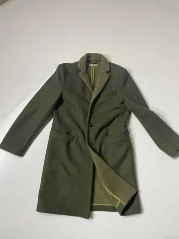 외국인 메이드 체스터 코트 올리브 그린