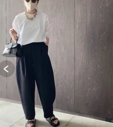 lohen 더블 크로스 형태 팬츠 블랙 38