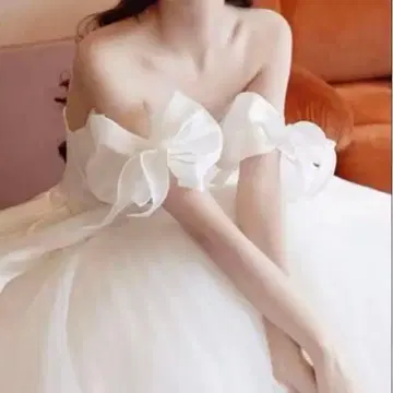 웨딩드레스 결혼식 이로도리 화이트 새틴 리본 2개 세트 덧소매