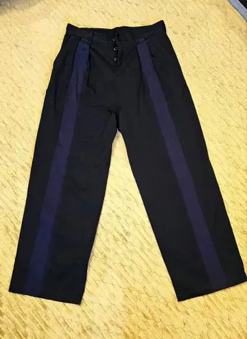 샤리프 와이드 팬츠 블랙 퍼플