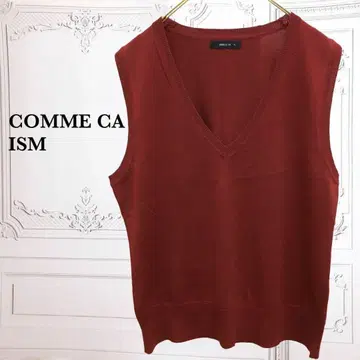 컴시즘 [COMME CA ISM] 베스트 [F] 와인 레드 울 혼방 무지