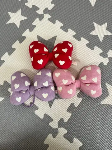 디즈니 리본 머리끈 3개 세트