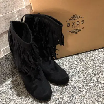 axes femme 프린지 블랙 부츠 24cm