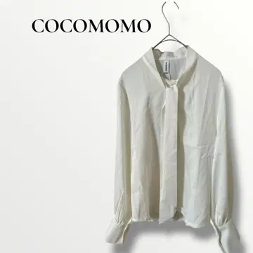 새상품 KOKOMOMO 코코모모 셔츠 보타이 블라우스 티셔츠 화이트