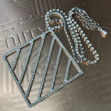 큐빅 목걸이 빅 사이즈 반짝반짝 실버