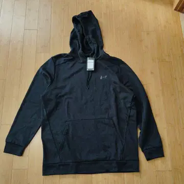 [ 미사용 ] 언더아머 플리스 후드티 캥거루 남성 블랙 XXL