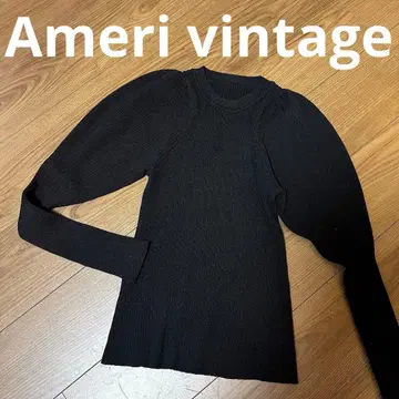 가격 대폭 인하 새상품급 Ameri vintage 리브 니트 퍼프 슬리브